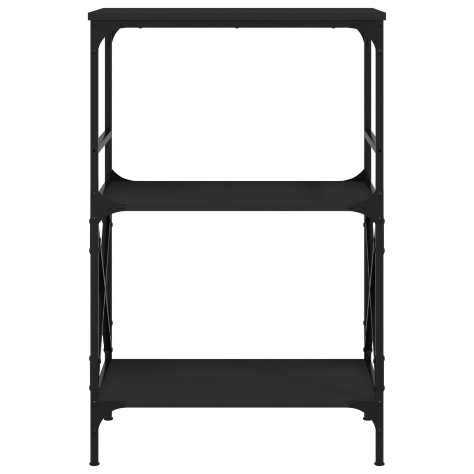 Librería de 3 estantes madera ingeniería negro 56x35x90,5