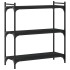 Librería de 3 estantes madera de ingeniería negro 80x30x86
