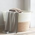 Cesta para ropa sucia algodón marrón y blanco Ø60x36