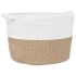 Cesta para ropa sucia algodón marrón y blanco Ø60x36