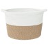 Cesta para ropa sucia algodón marrón y blanco Ø60x36