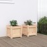 Jardineras de exterior 2 unidades madera maciza de
