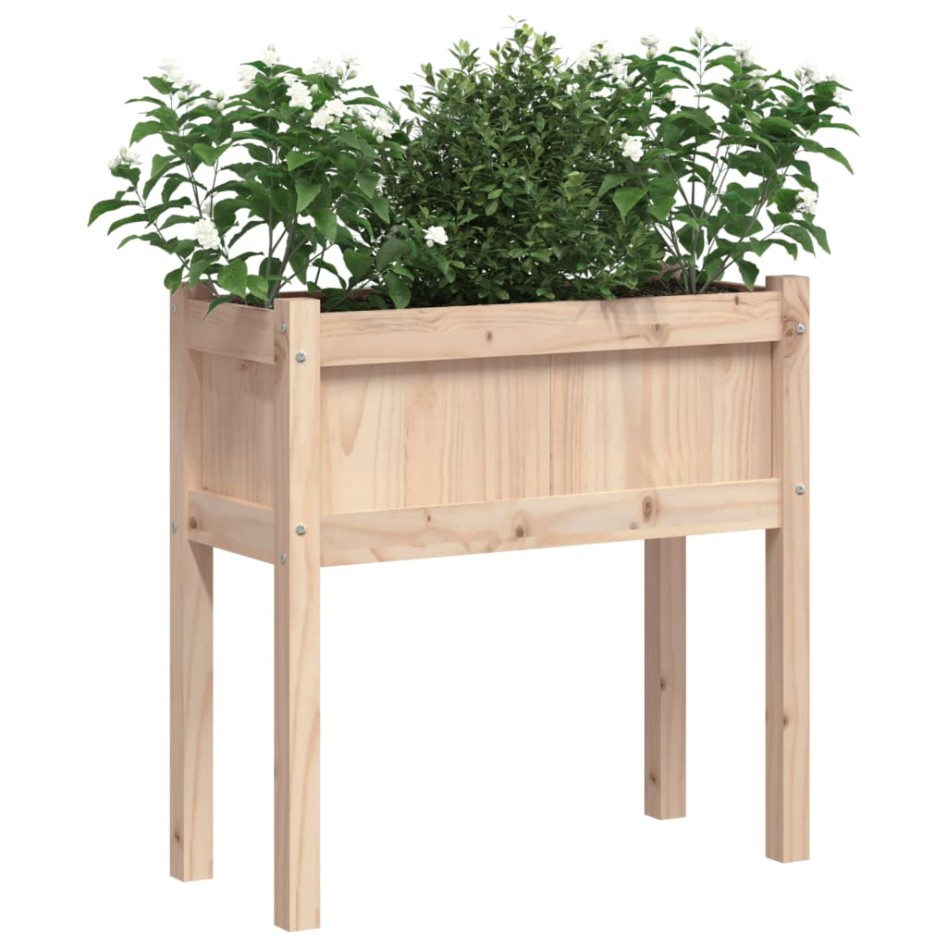 Jardinera con patas madera maciza de pino 70x31x70