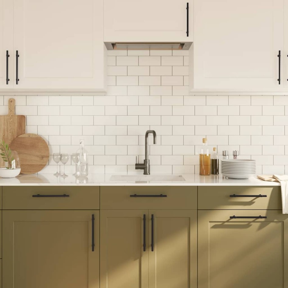 Tiradores para armarios 10 uds acero inoxidable negro 160