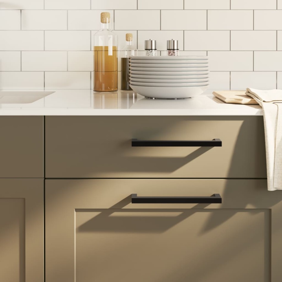 Tiradores para armarios 20 uds acero inoxidable negro 192