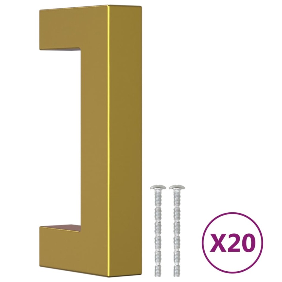 Tiradores para armarios 20 uds acero inoxidable dorado 64