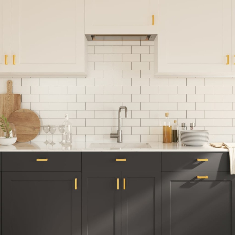 Tiradores para armarios 20 uds acero inoxidable dorado 64