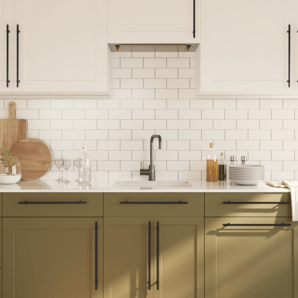 Tiradores para armarios 20 uds acero inoxidable negro 320