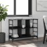 Aparador de madera de ingeniería negro 102x32x73,5