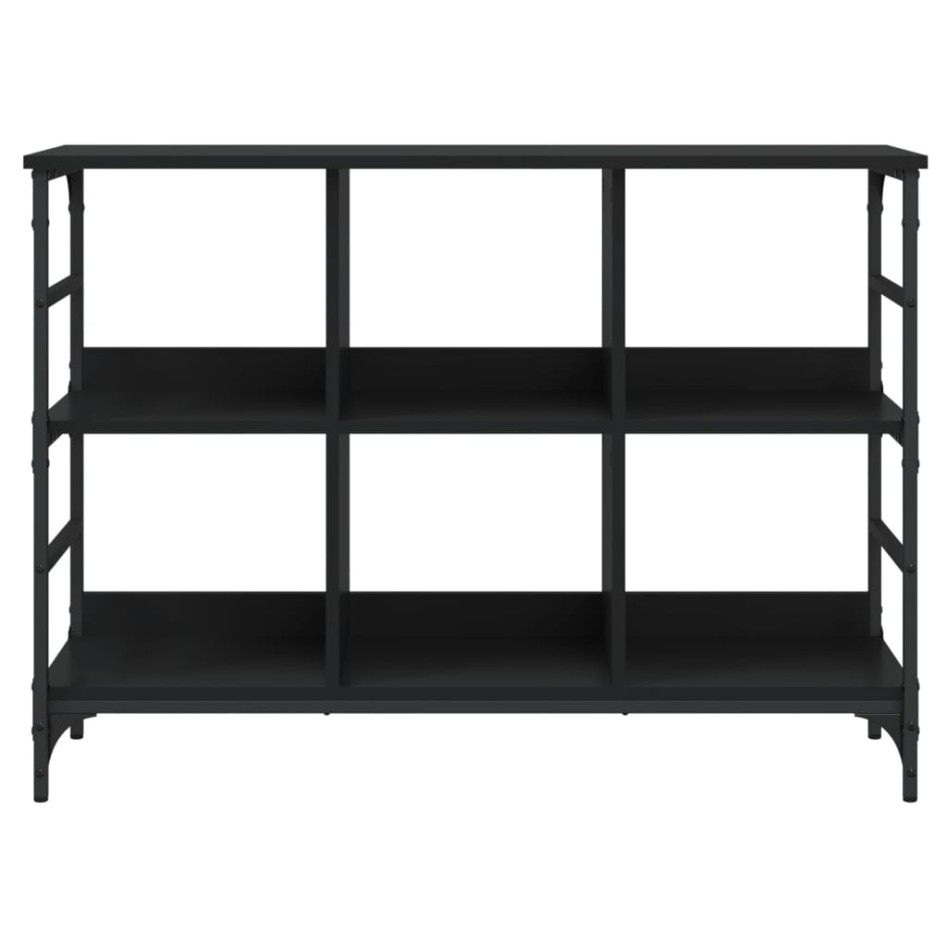 Aparador de madera de ingeniería negro 102x32x73,5