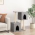 Rascador para gatos con postes de sisal gris claro 86