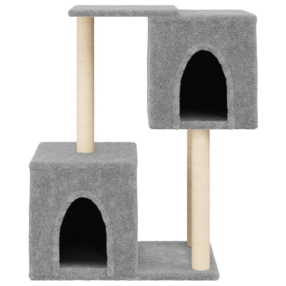 Rascador para gatos con postes de sisal gris claro 86
