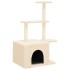 Rascador para gatos con postes de sisal color crema 110