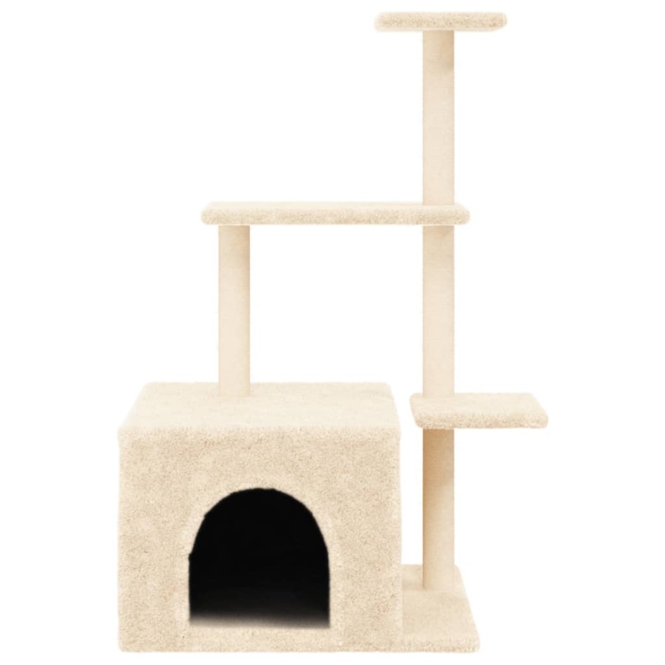 Rascador para gatos con postes de sisal color crema 110