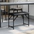 Banco de comedor acero y cuero sintético negro 62x32x45