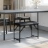 Banco de comedor acero y cuero sintético negro 62x32x45