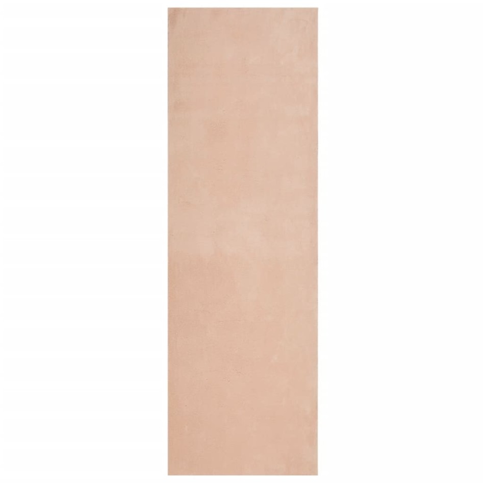 Alfombra de pelo corto suave lavable HUARTE rosado 80x250