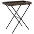Mesa con bandeja plegable ratán sintético marrón 65x40x75