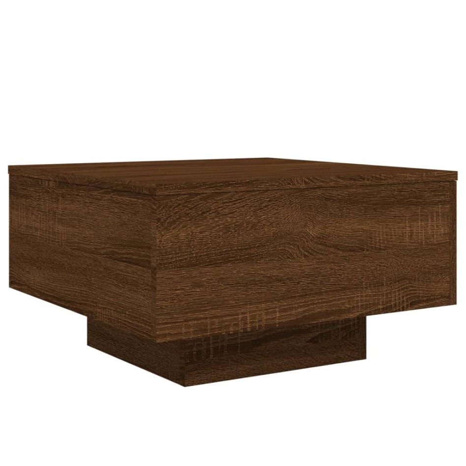 Mesa de centro madera de ingeniería roble marrón 55x55x31
