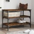 Banco zapatero madera de ingeniería roble ahumado 70x38,5x49