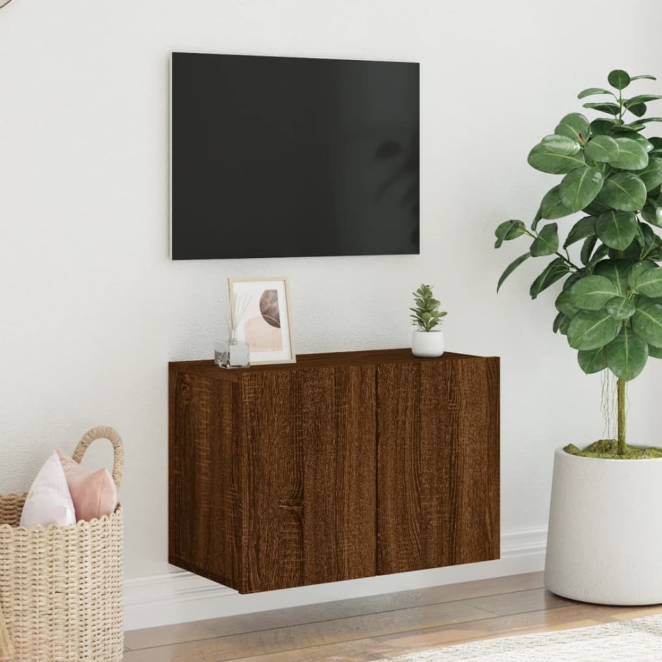 Mueble para TV de pared roble marrón 60x30x41