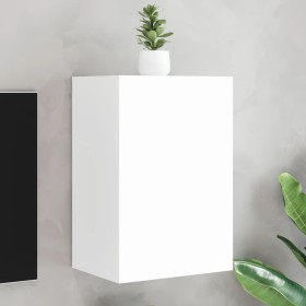 Mueble de TV de pared madera ingeniería blanco 40,5x30x60