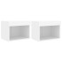 Mesitas de noche de pared con luces LED 2 unidades