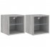Muebles TV de pared luces LED 2 uds gris Sonoma 30x28,5x30
