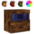 Mueble de TV de pared con luces LED roble ahumado 40x30x40
