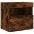 Mueble de TV de pared con luces LED roble ahumado 40x30x40