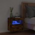 Mueble de TV de pared con luces LED roble ahumado 40x30x40