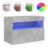 Mueble de TV de pared con luces LED gris hormigón 60x30x40
