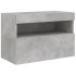Mueble de TV de pared con luces LED gris hormigón 60x30x40