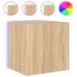 Mueble de TV de pared con luces LED roble Sonoma 40,5x35x40