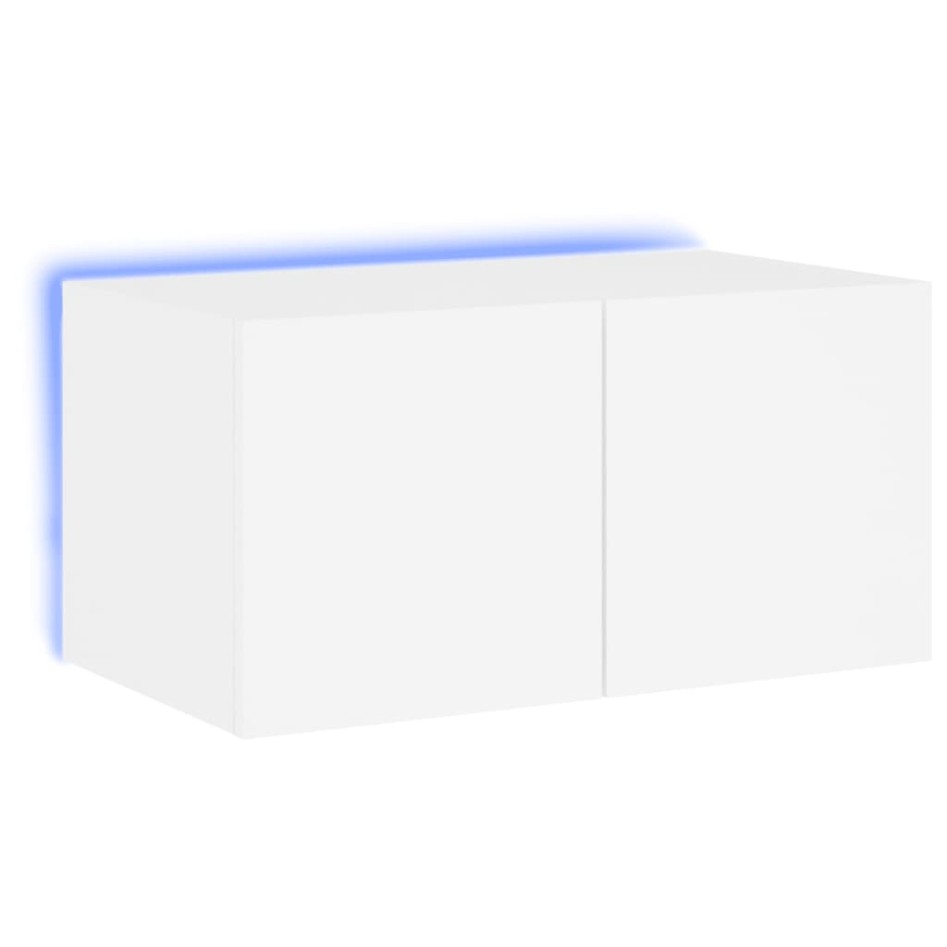 Mueble de TV de pared con luces LED blanco 60x35x31