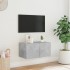 Mueble de TV de pared con luces LED gris hormigón 60x35x31