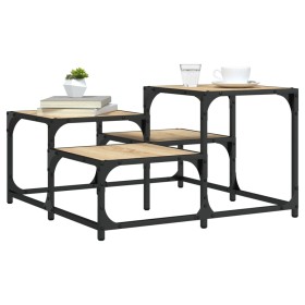 Mesa de centro madera de ingeniería roble Sonoma 68x68x40