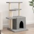 Rascador para gatos con postes de sisal gris claro 83,5