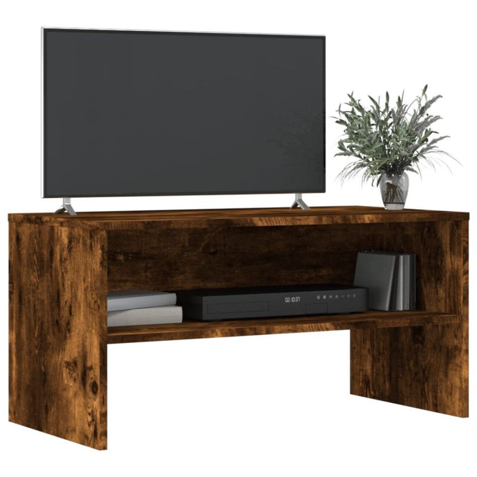 Mueble de TV madera de ingeniería roble ahumado 80x40x40