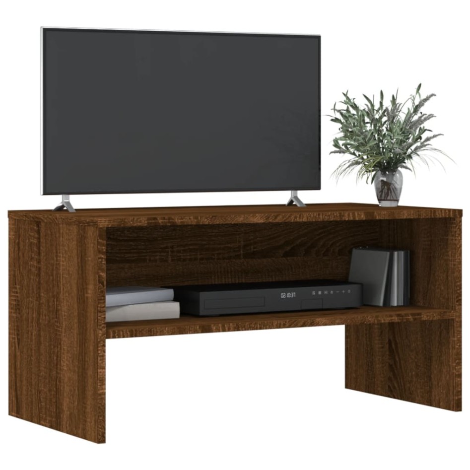 Mueble de TV madera de ingeniería marrón roble 80x40x40