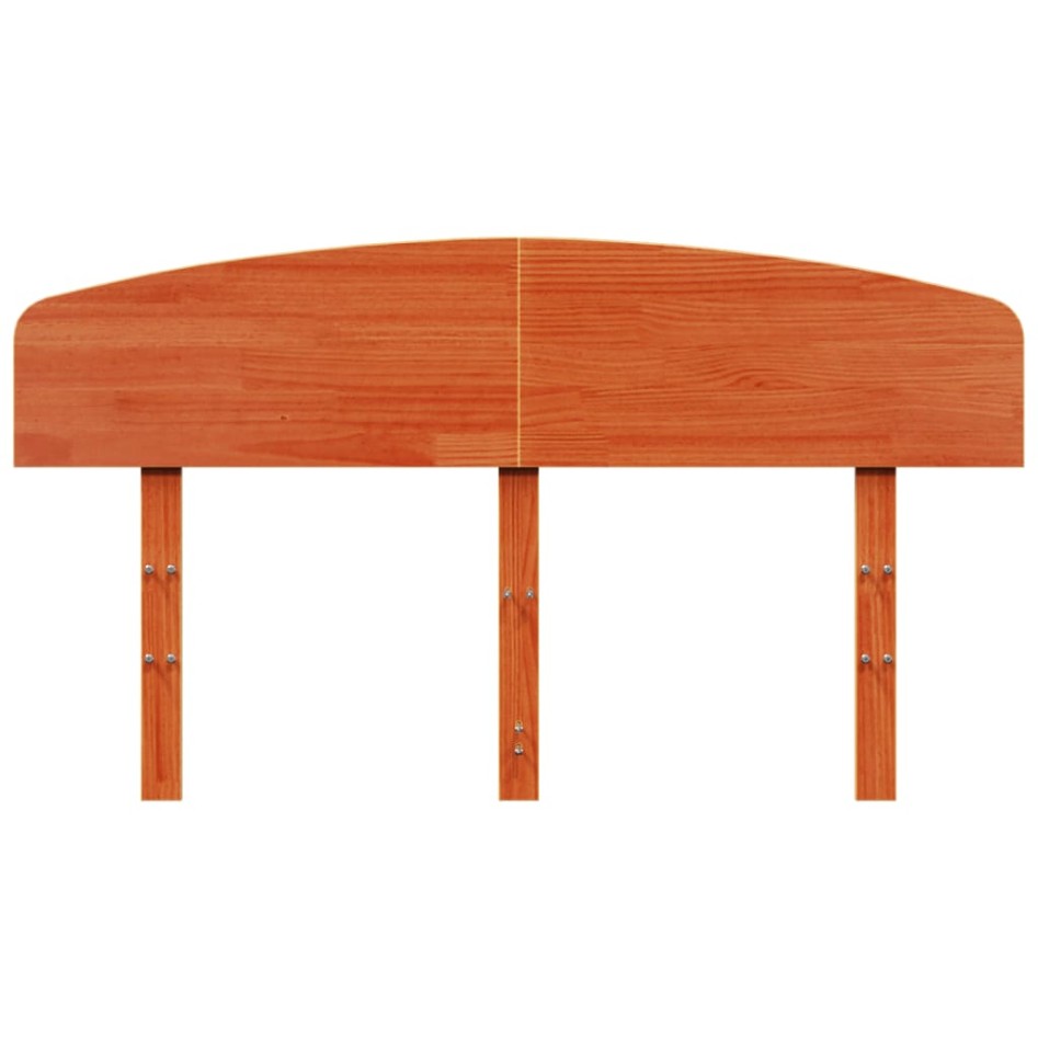 Cabecero de cama madera maciza de pino marrón cera 150