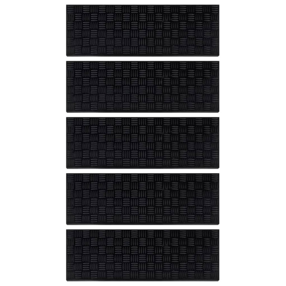 Alfombrillas de escalera de goma 5 uds 25x75