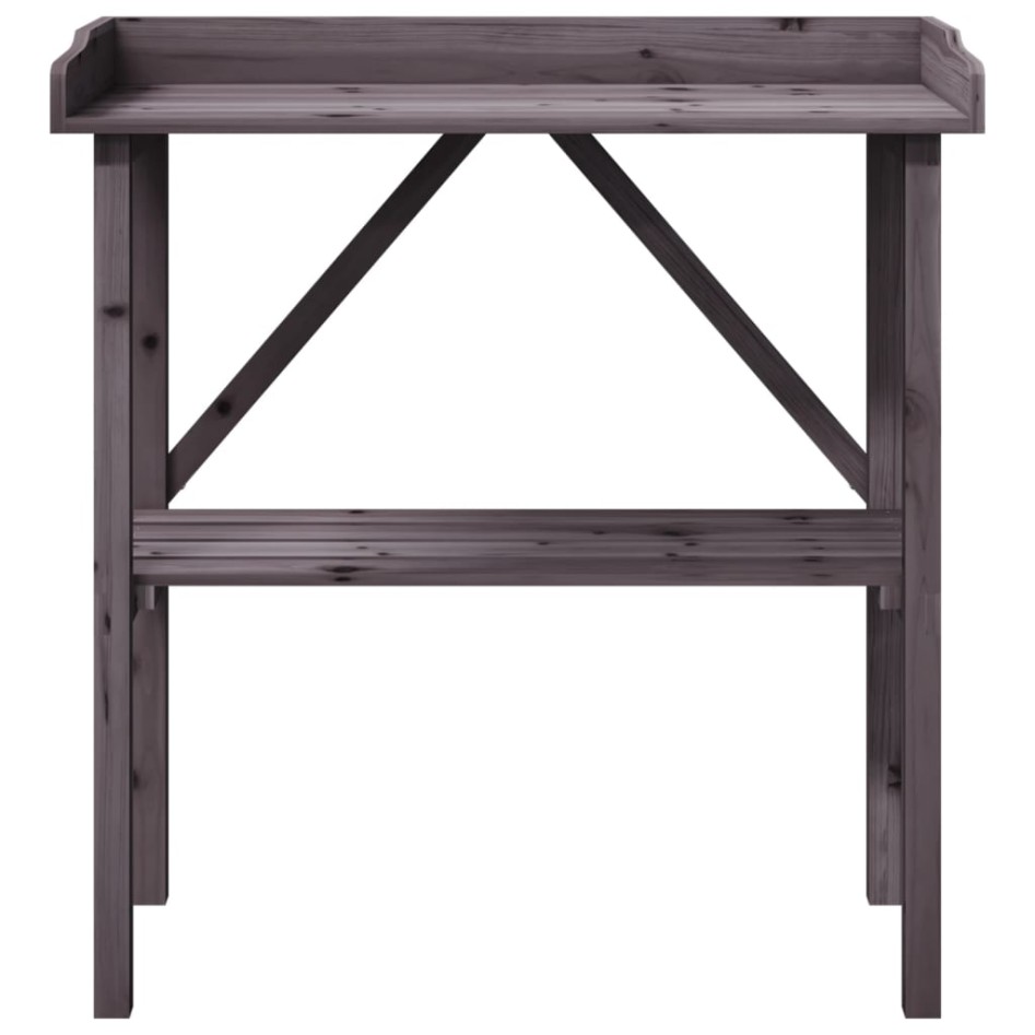 Mesa para plantas con estante madera abeto gris 78x38x82,5