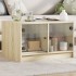 Mesa de centro con puertas de vidrio roble Sonoma 68x50x42
