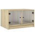 Mesa de centro con puertas de vidrio roble Sonoma 68x50x42