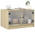 Mesa de centro con puertas de vidrio roble Sonoma 68x50x42