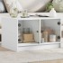 Mesa de centro con puertas de vidrio blanca 68x50x42