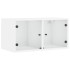 Mueble de pared con puertas de vidrio blanco 68,5x37x35