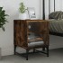 Mesitas noche puertas de vidrio 2 uds roble ahumado 35x37x50