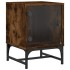 Mesitas noche puertas de vidrio 2 uds roble ahumado 35x37x50